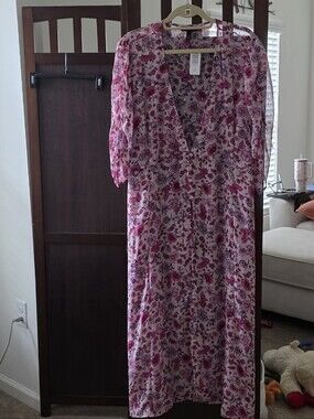 NWT torrid Pink Floral Chiffon Button Front Kimono